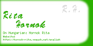 rita hornok business card
